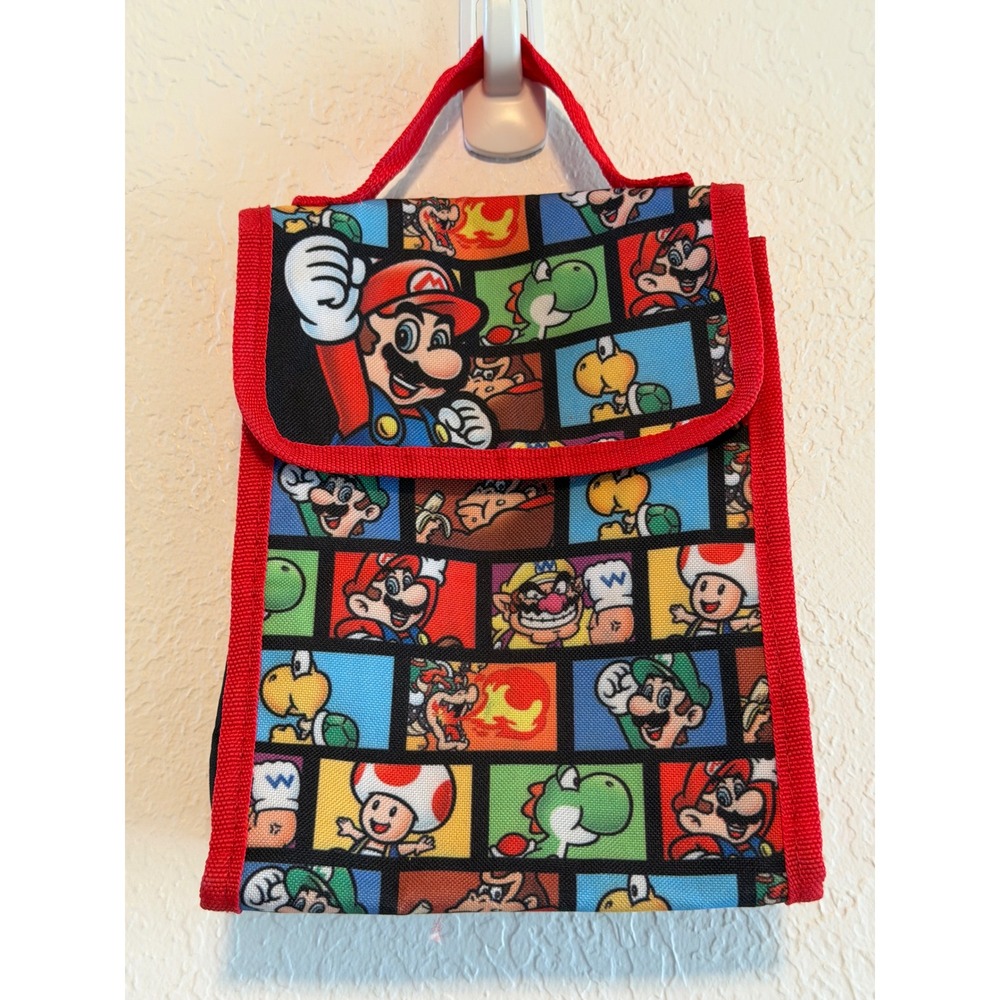 Nintendo Super Mario Bros Characters Insulated Lunch Bag Bioworld Foldable Red